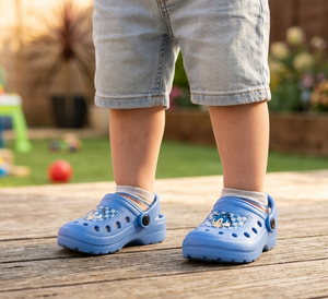 Ciabatte Sonic Modello Crocs in Eva con Cinturino Bambina Piscina Mare - 6436blu