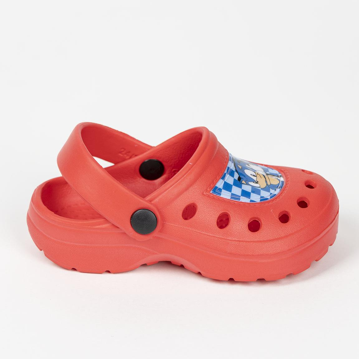 Ciabatte Sonic Modello Crocs in Eva con Cinturino Bambina Piscina Mare - 6436rosso
