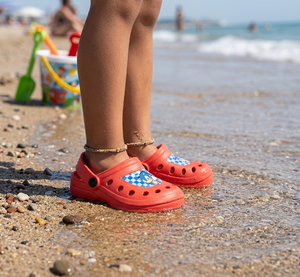 Ciabatte Sonic Modello Crocs in Eva con Cinturino Bambina Piscina Mare - 6436rosso
