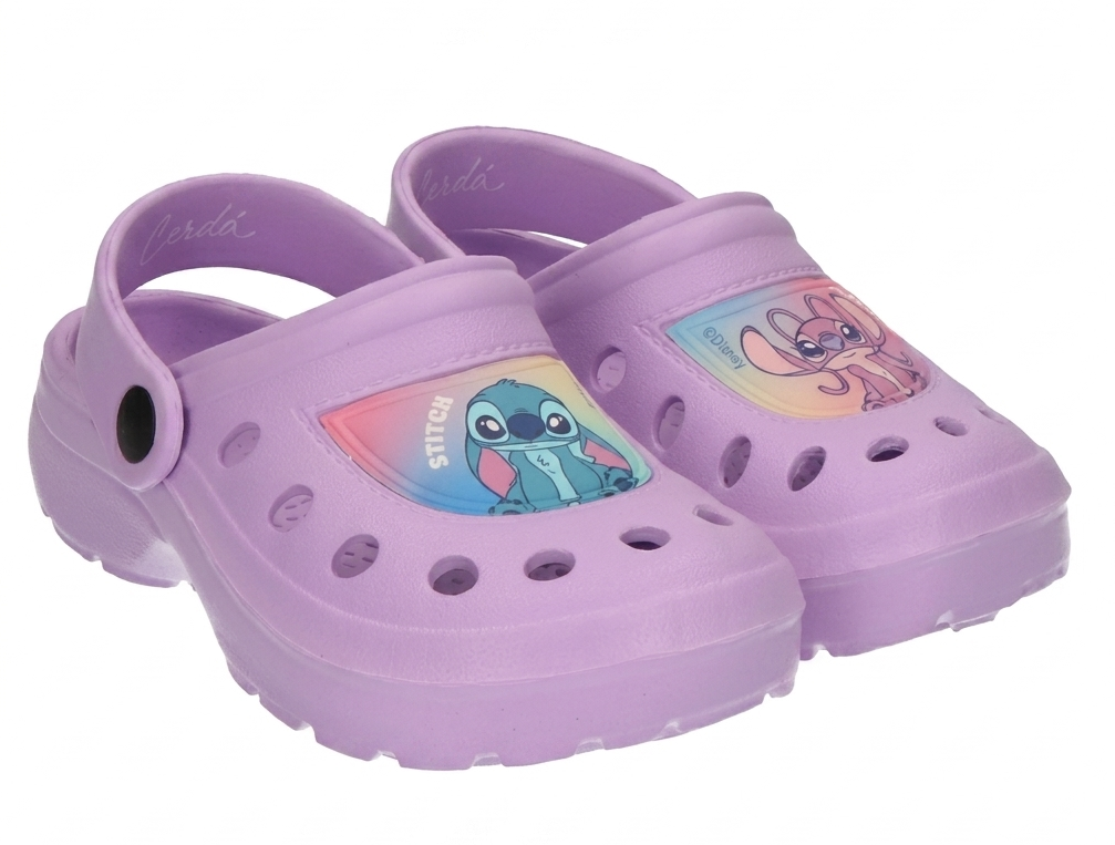Ciabatte Stitch DISNEY Modello Crocs in Eva con Cinturino Bambina Piscina Mare - 7271lilla