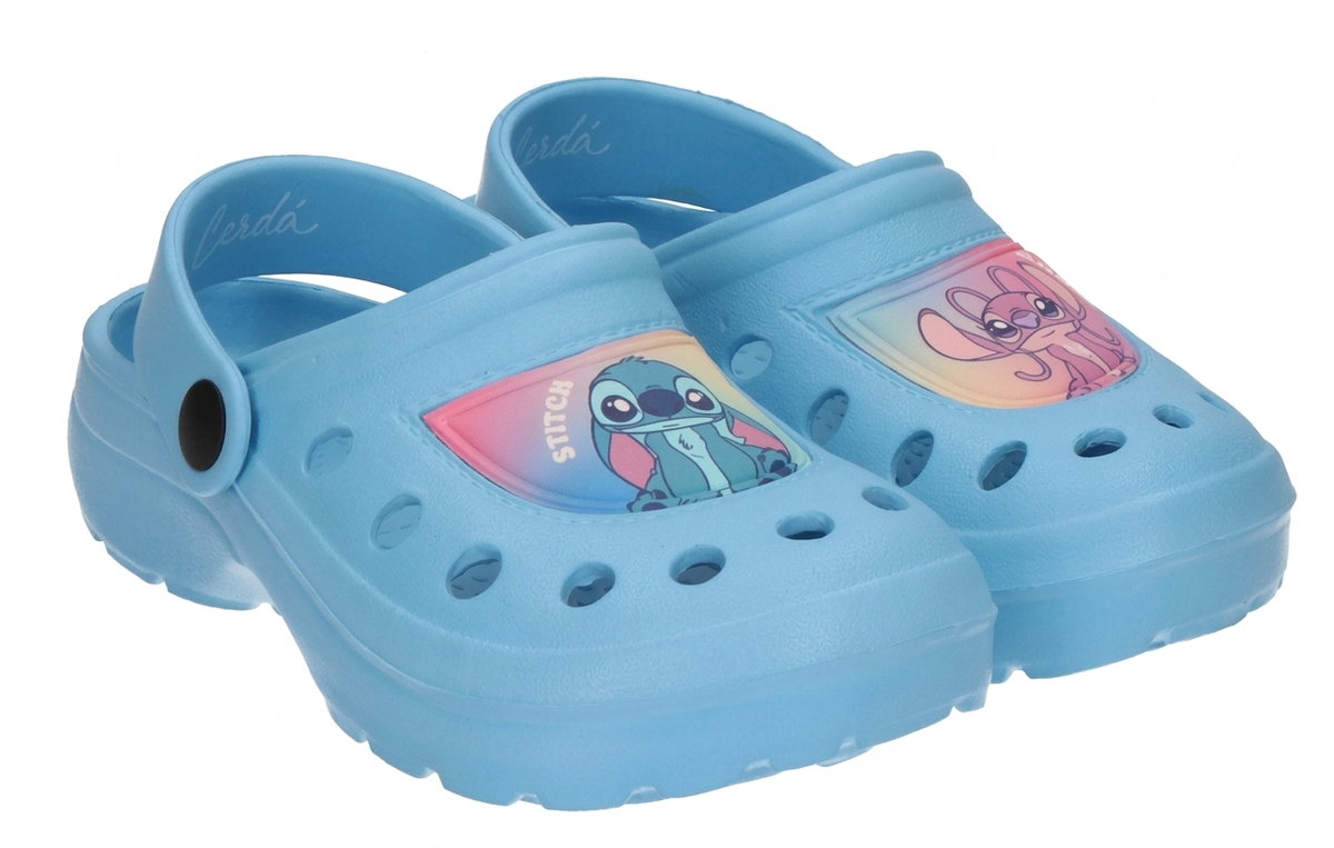 Ciabatte Stitch DISNEY Modello Crocs in Eva con Cinturino Bambina Piscina Mare - 7271celeste