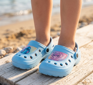 Ciabatte Stitch DISNEY Modello Crocs in Eva con Cinturino Bambina Piscina Mare - 7271celeste
