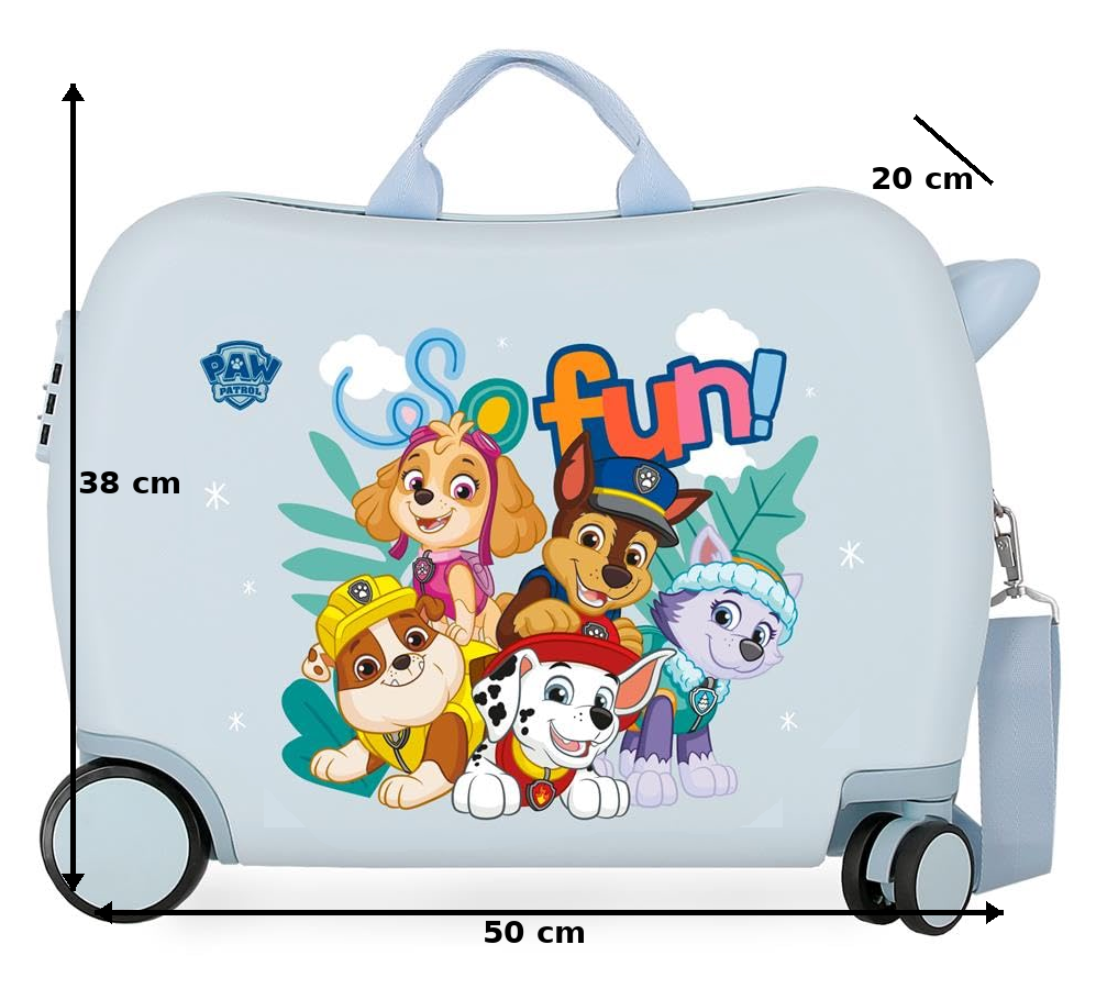 Trolley da Viaggio Paw Patrol in ABS Valigia Cavalcabile Bagaglio 50x38x20 CM - 2199825