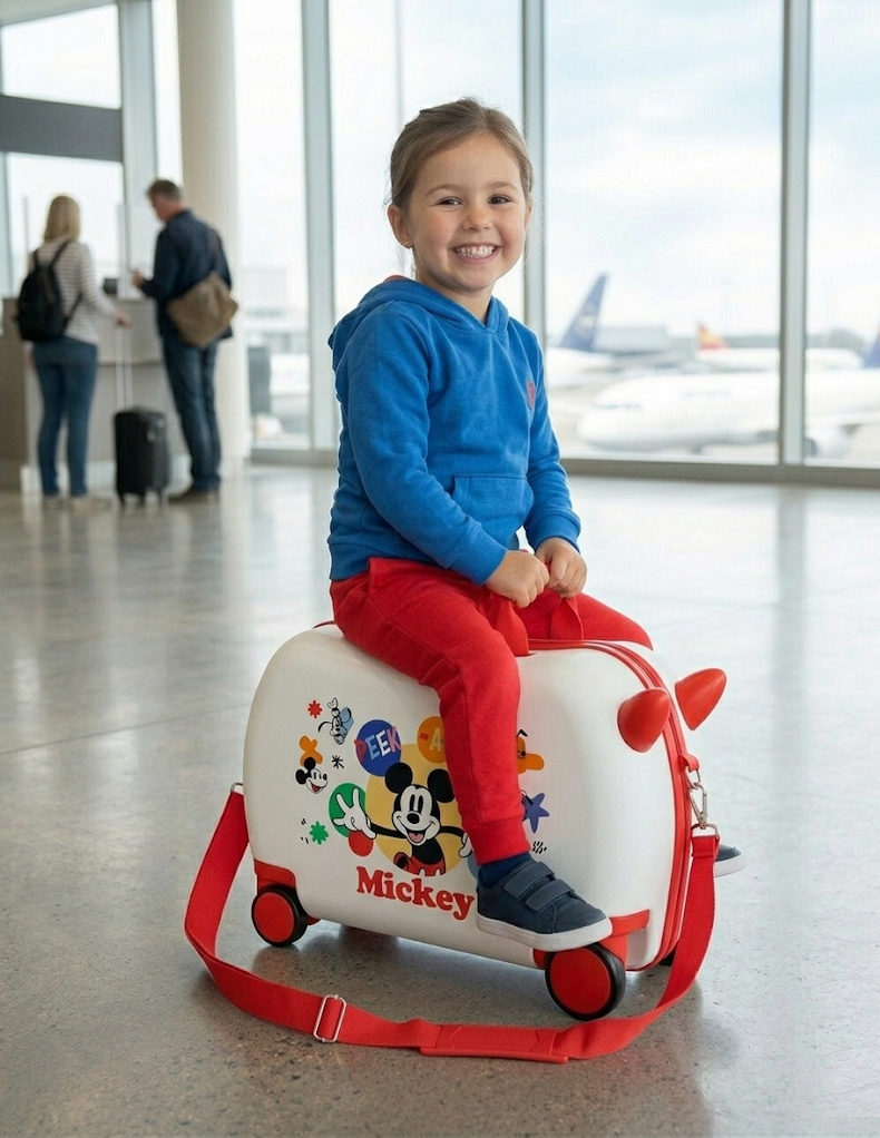 Trolley da Viaggio Cavalcabile Topolino DISNEY Valigia in ABS per Bambini 45 CM - 4221042