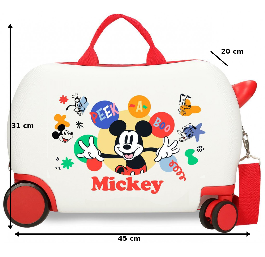 Trolley da Viaggio Cavalcabile Topolino DISNEY Valigia in ABS per Bambini 45 CM - 4221042