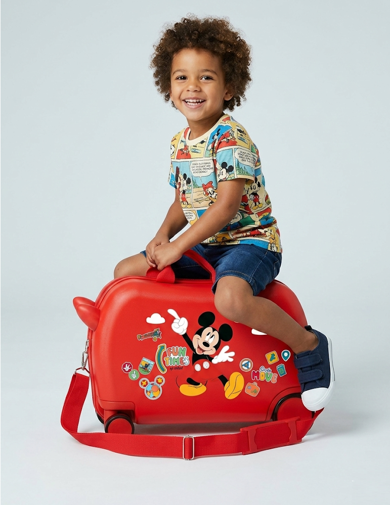 Trolley da Viaggio Cavalcabile Topolino DISNEY Valigia in ABS per Bambini 45 CM - 4231012