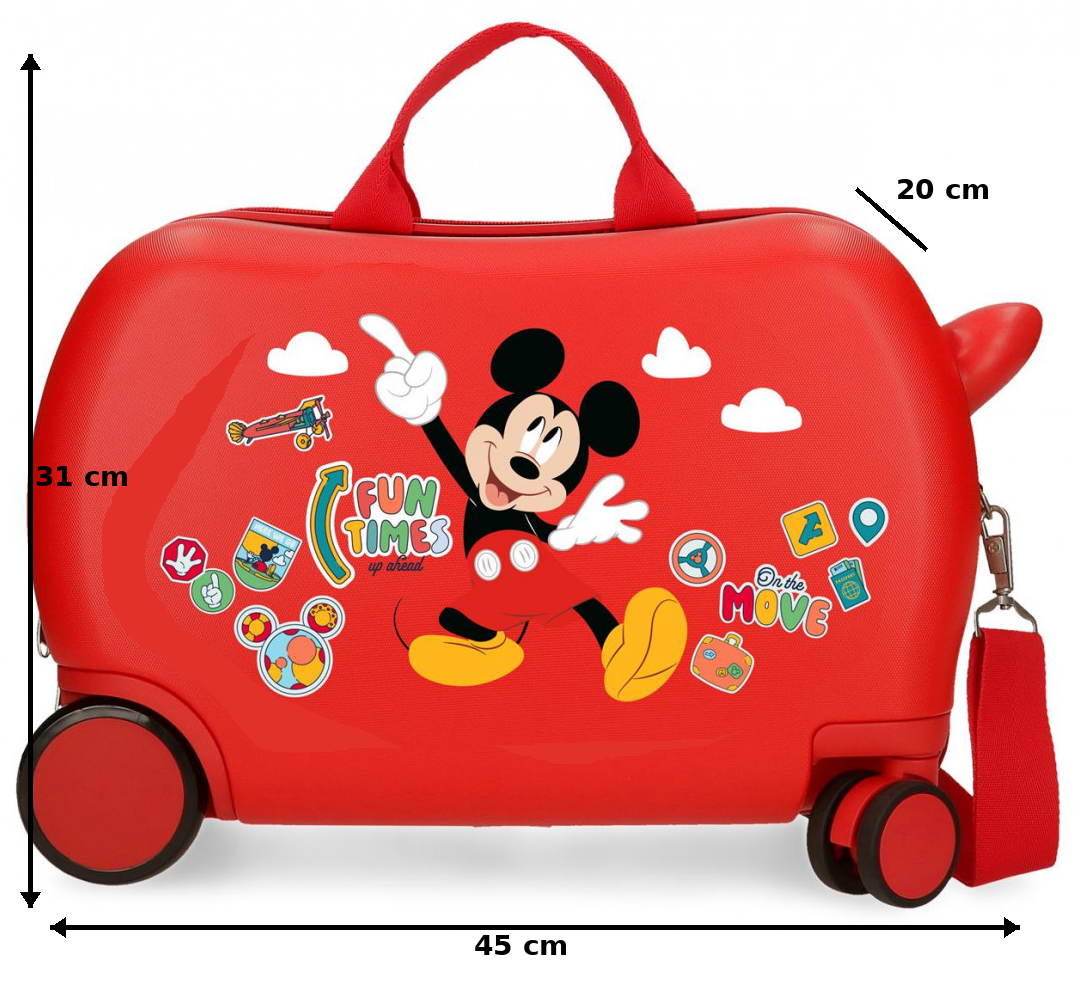 Trolley da Viaggio Cavalcabile Topolino DISNEY Valigia in ABS per Bambini 45 CM - 4231012