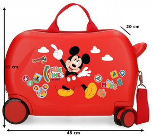 Trolley da Viaggio Cavalcabile Topolino DISNEY Valigia in ABS per Bambini 45 CM - 4231012