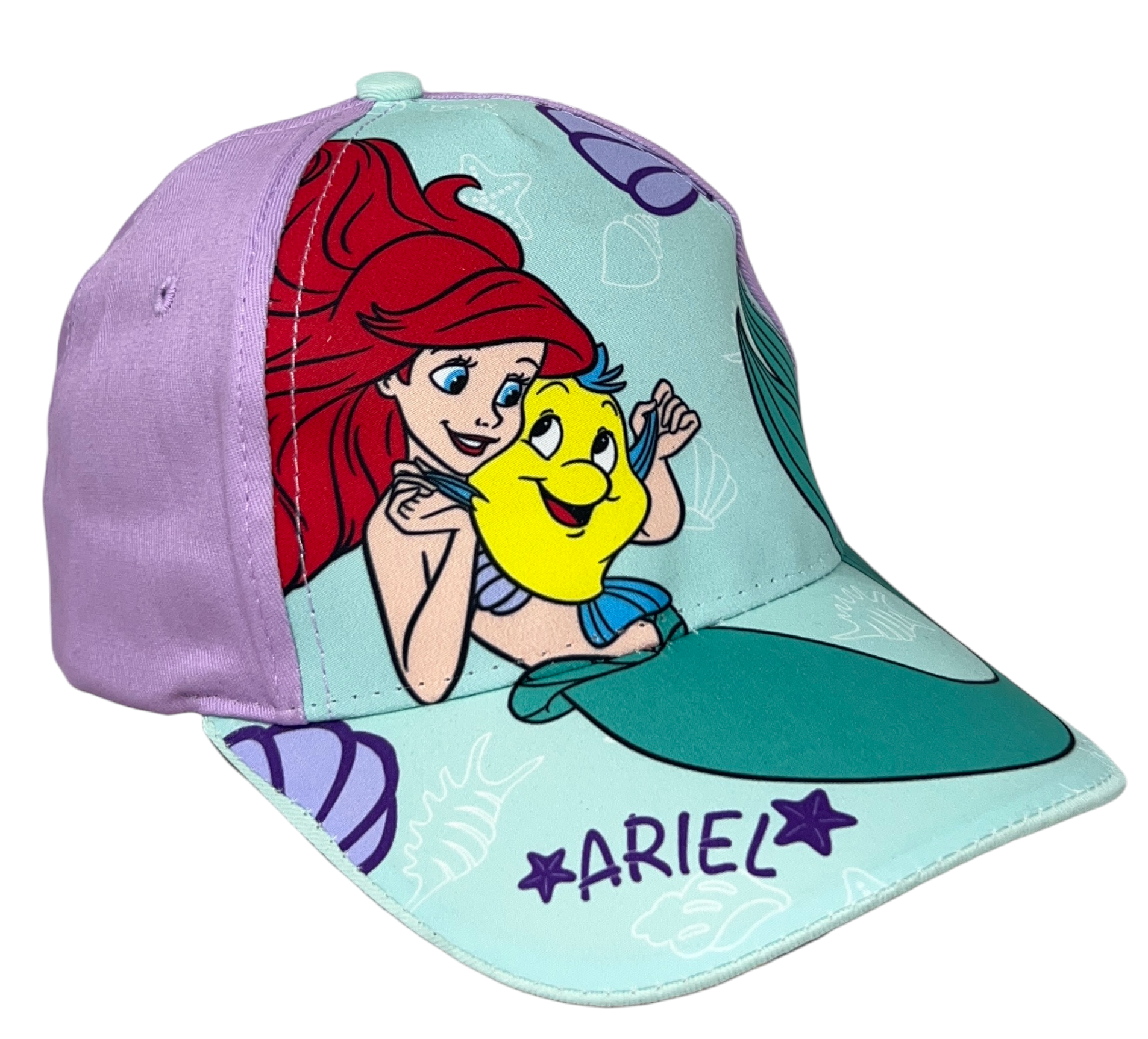Cappello Principesse Ariel DISNEY Berretto Estivo con Visiera Regolabile Bambina 53 CM - 0430lilla