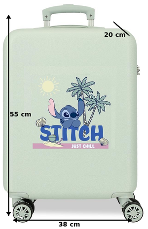 Trolley da Viaggio Stitch DISNEY Valigia in ABS Bagaglio a Mano 55x38x20 CM - 3151141