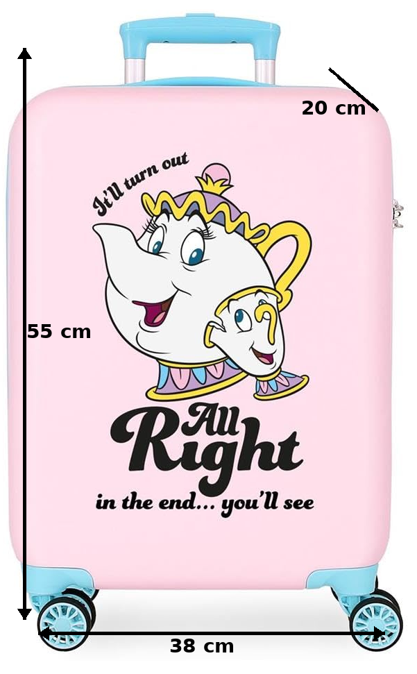 Trolley da Viaggio la Bella e la Bestia DISNEY Valigia in ABS Mrs. Bric e Chicco Bagaglio a Mano 55x38x20 CM - 4781141
