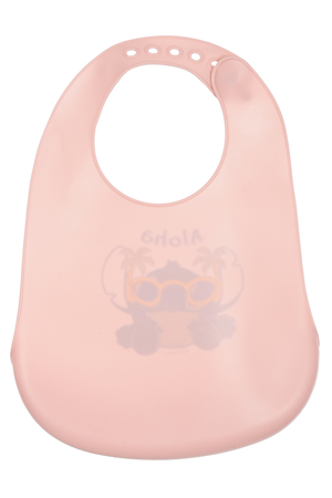 Bavetto Stitch DISNEY Bavaglino in Silicone 30 X 23 CM con Tasca Raccogli Briciole per Bambini - Ez09019