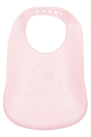 Bavetto Minnie DISNEY Bavaglino in Silicone 30 X 23 CM con Tasca Raccogli Briciole per Bambini - Ez09003