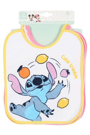 Bavette Stitch DISNEY Set 6 Bavaglini 27 X 22,5 CM in Spugna per Bambini - Ez09002