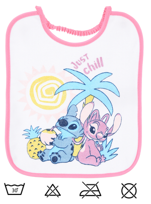 Bavette Stitch DISNEY Set 6 Bavaglini 27 X 22,5 CM in Spugna per Bambini - Ez09002