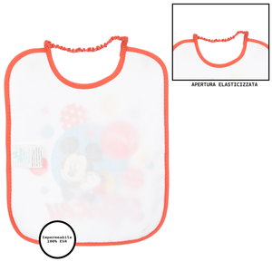 Bavette Topolino DISNEY Set 6 Bavaglini 27 X 22,5 CM in Spugna per Bambini - Ez09014