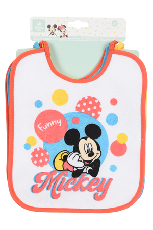Bavette Topolino DISNEY Set 6 Bavaglini 27 X 22,5 CM in Spugna per Bambini - Ez09014