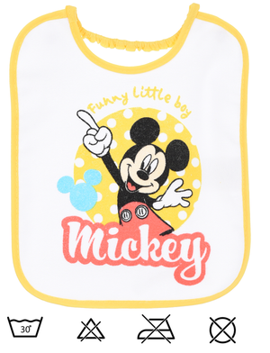 Bavette Topolino DISNEY Set 6 Bavaglini 27 X 22,5 CM in Spugna per Bambini - Ez09014