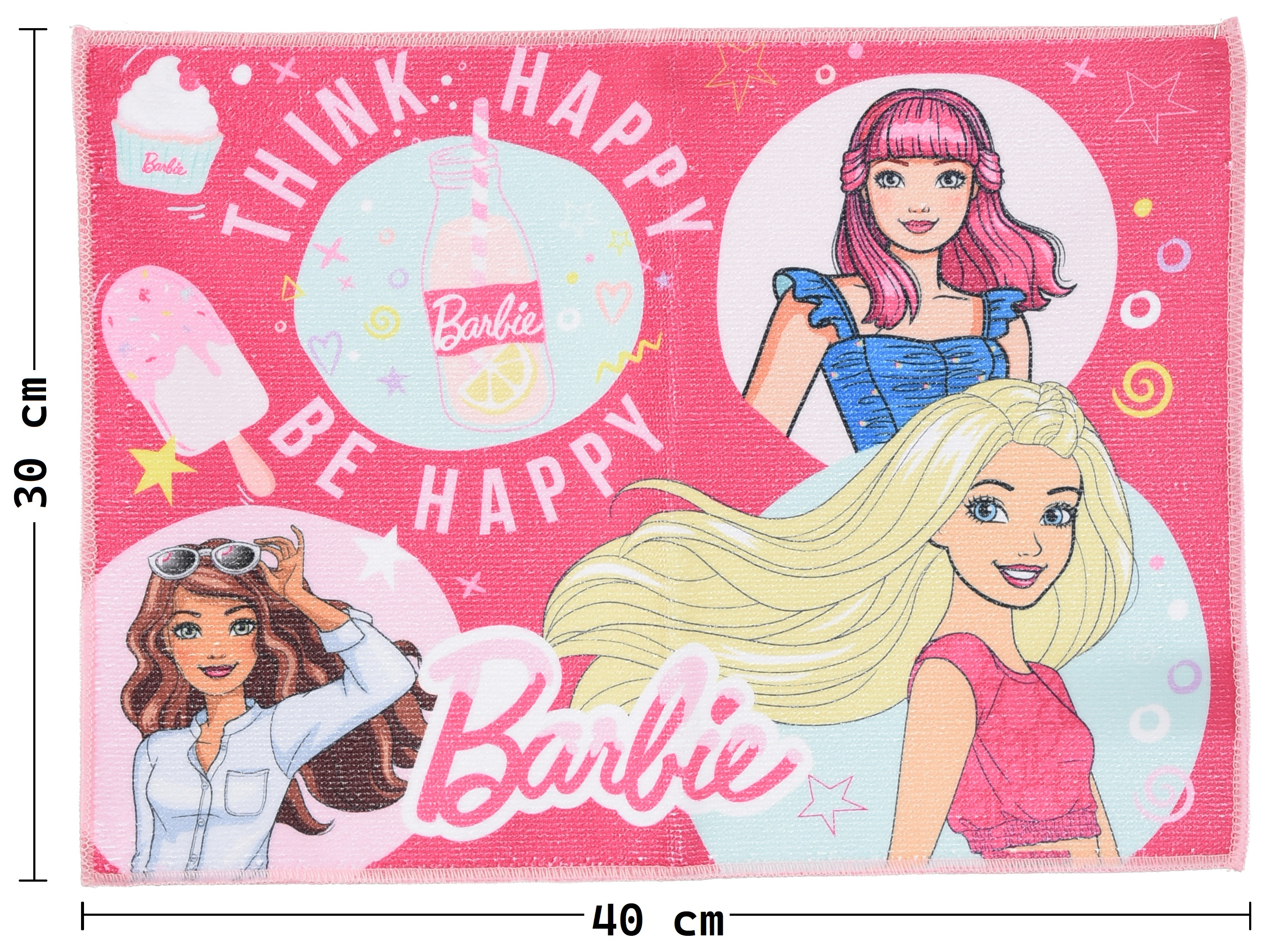 Tovaglietta Barbie Mattel in Tessuto da Colazione Pranzo 40x30 CM - Ez18024