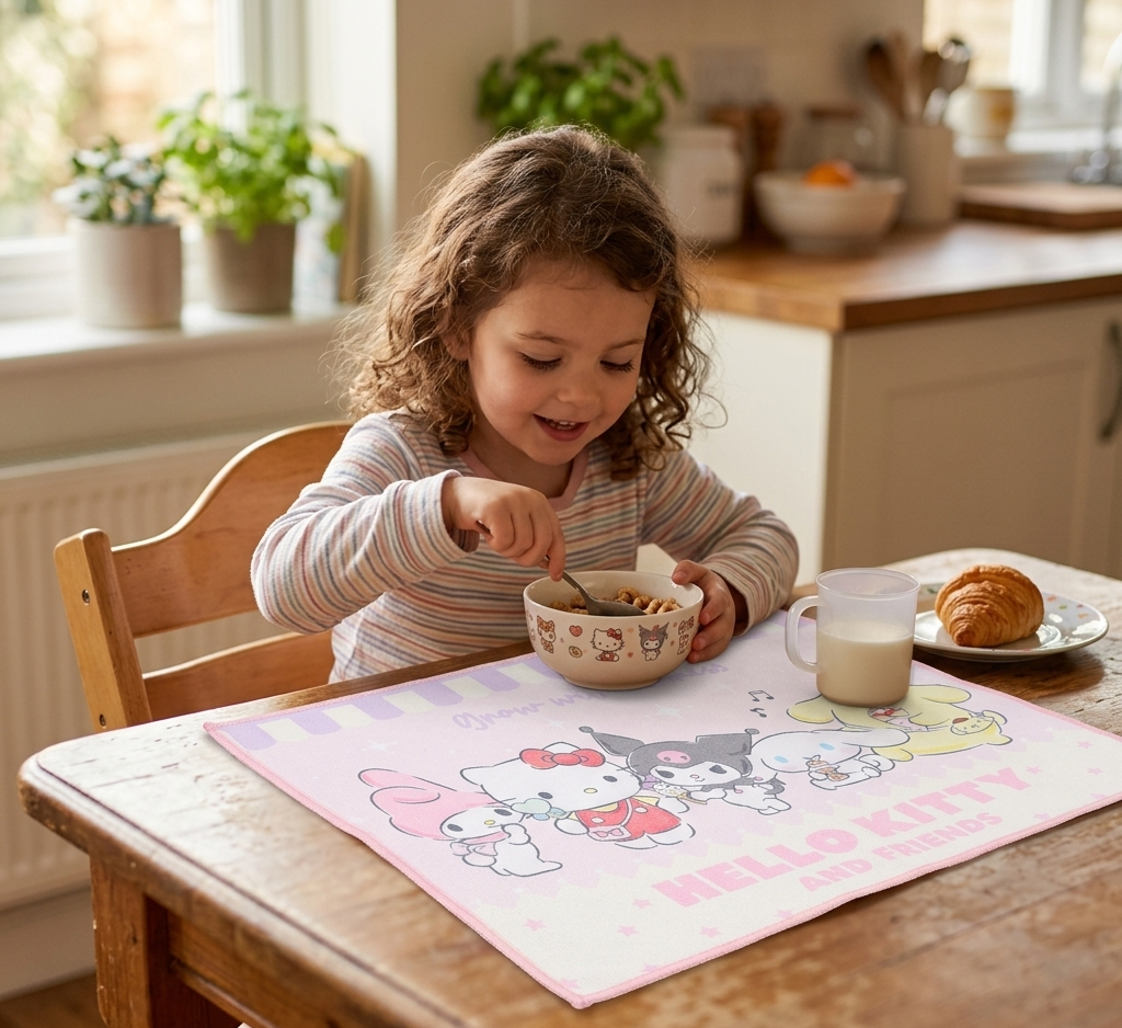 Tovaglietta Hello Kitty and Friends in Tessuto da Colazione Pranzo 40x30 CM - Ez18242