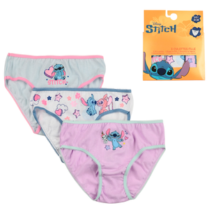 Mutandine Set 3 Pezzi Stitch DISNEY Slip in Cotone in Scatola 3/8 Anni- Ez30052