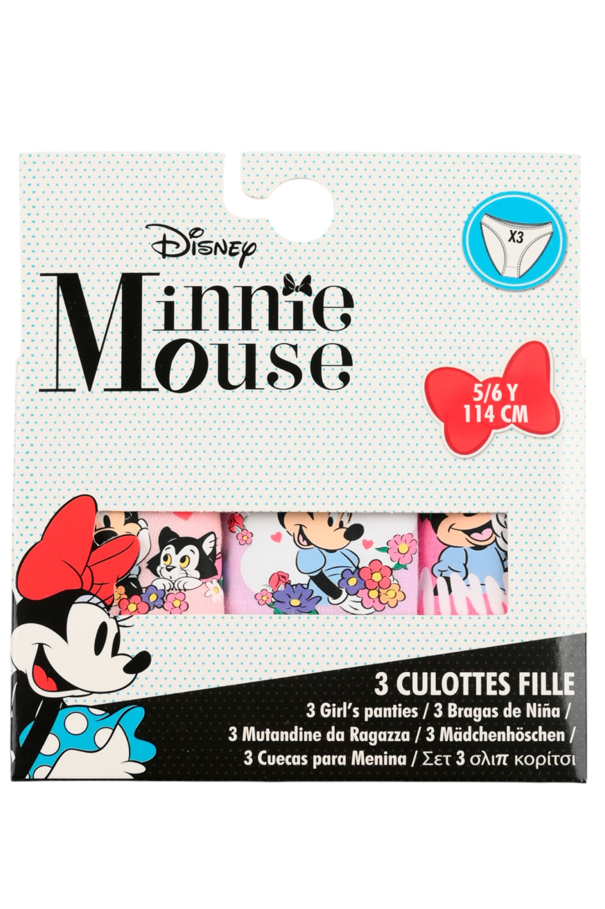 Mutandine Set 3 Pezzi Minnie DISNEY Slip in Cotone in Scatola 3/8 Anni- Ez30029