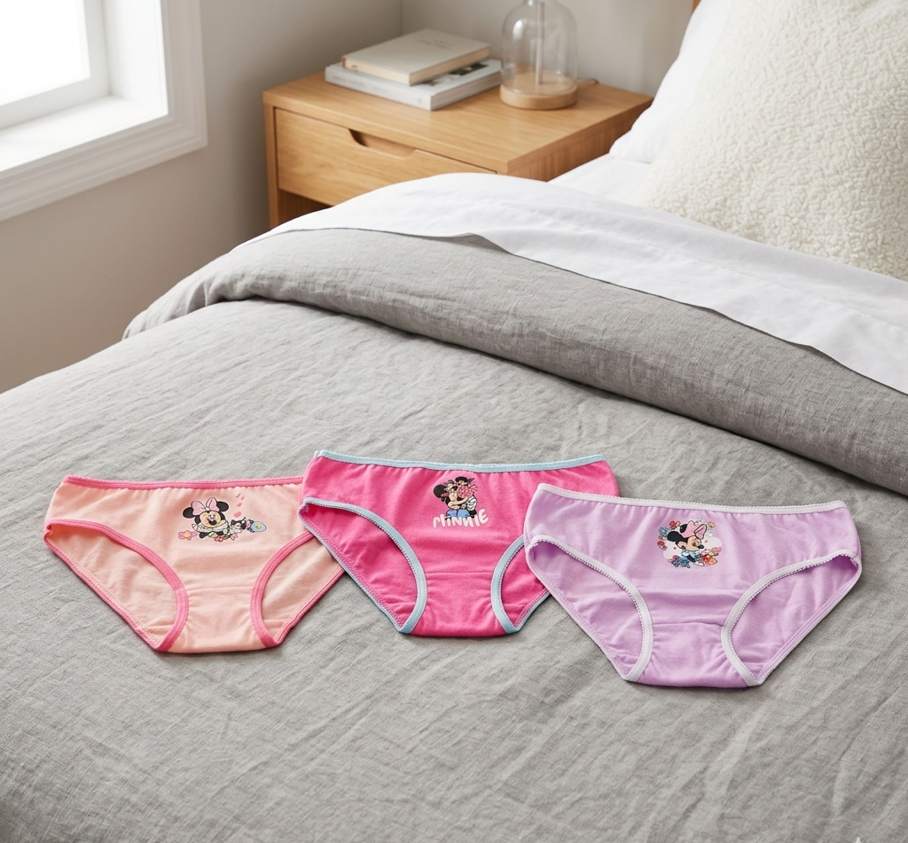 Mutandine Set 3 Pezzi Minnie DISNEY Slip in Cotone in Scatola 3/8 Anni- Ez30029