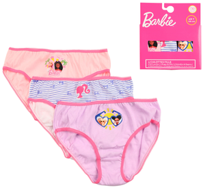 Mutandine Set 3 Pezzi Barbie Mattel Slip in Cotone in Scatola 4/10 Anni- Ez30006