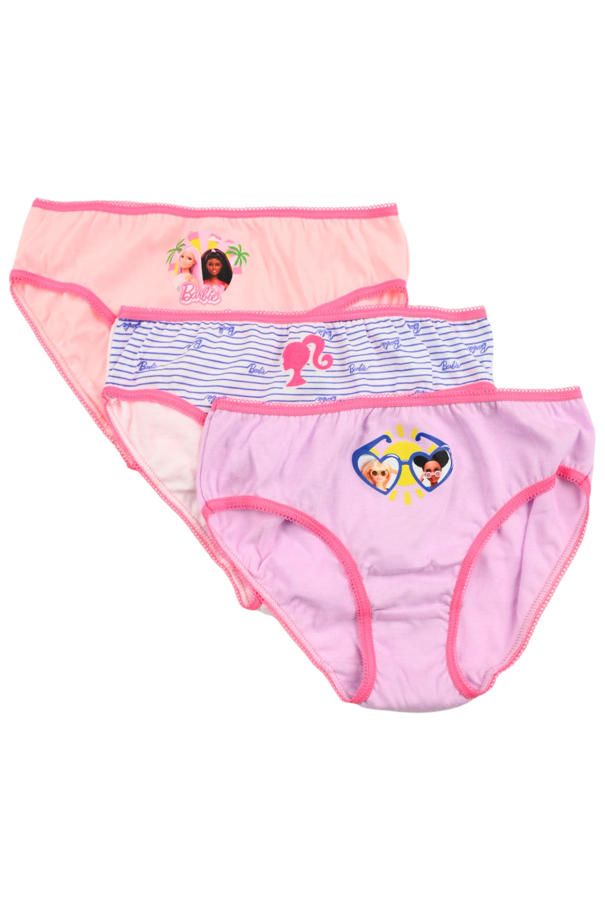 Mutandine Set 3 Pezzi Barbie Mattel Slip in Cotone in Scatola 4/10 Anni- Ez30006