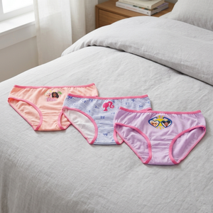 Mutandine Set 3 Pezzi Barbie Mattel Slip in Cotone in Scatola 4/10 Anni- Ez30006