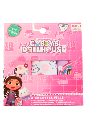 Mutandine Set 3 Pezzi Gabby Dollhouse Slip in Cotone in Scatola 3/6 Anni- Ez30008