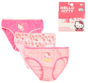 Mutandine Set 3 Pezzi Hello Kitty Sanrio Slip in Cotone in Scatola 3/8 Anni- Ez30044
