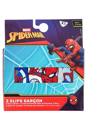 Mutandine Set 3 Pezzi Spiderman MARVEL Slip in Cotone in Scatola 3/8 Anni- Ez30036