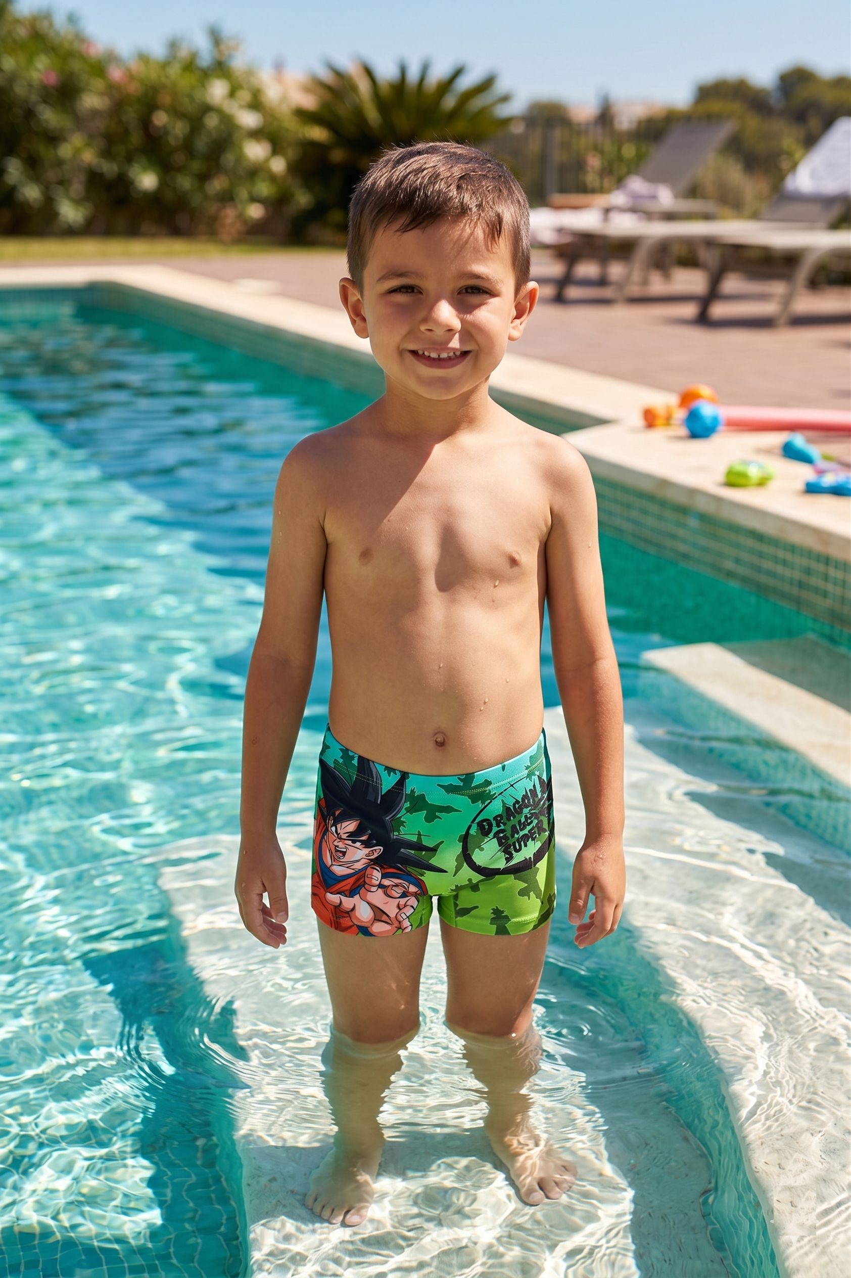 Costume da Bagno Dragon Ball Super Modello Parigamba Boxer Mare Piscina Bambino - Ez18179verde