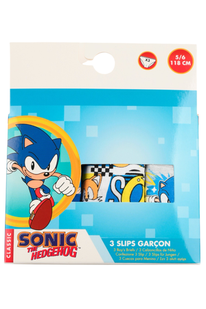 Mutandine Set 3 Pezzi Sonic Slip in Cotone in Scatola 3/8 Anni- Ez30032