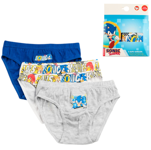 Mutandine Set 3 Pezzi Sonic Slip in Cotone in Scatola 3/8 Anni- Ez30032
