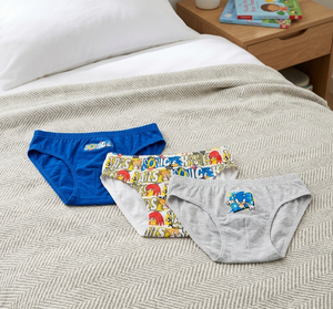 Mutandine Set 3 Pezzi Sonic Slip in Cotone in Scatola 3/8 Anni- Ez30032
