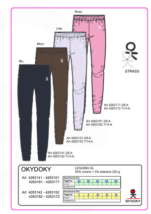 Leggings Pantalone Lungo Cotone Bambina DISNEY Lungo Anni 7/14
