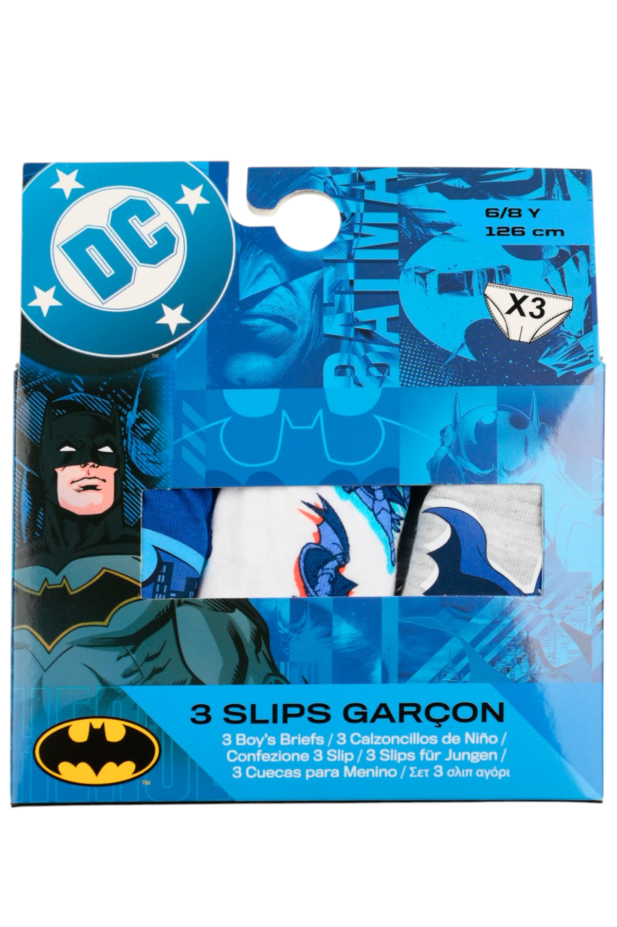 Mutandine Set 3 Pezzi Batman Slip in Cotone in Scatola 4/10 Anni- Ez30040