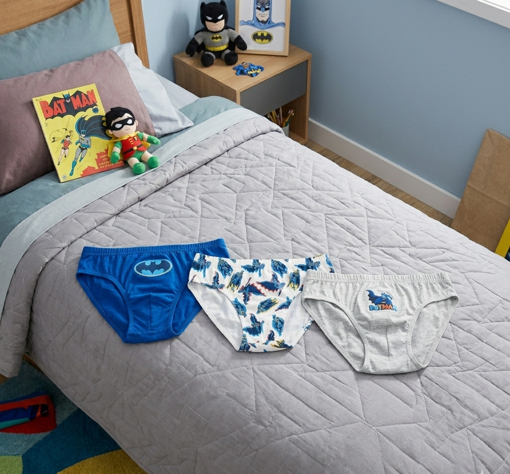 Mutandine Set 3 Pezzi Batman Slip in Cotone in Scatola 4/10 Anni- Ez30040