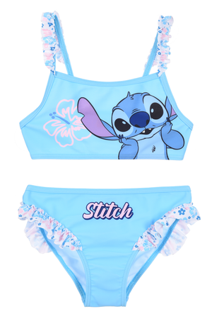 Costume da Bagno Stitch DISNEY Bikini Mare Due Pezzi Top e Slip Bambina - Ez18070azzurro