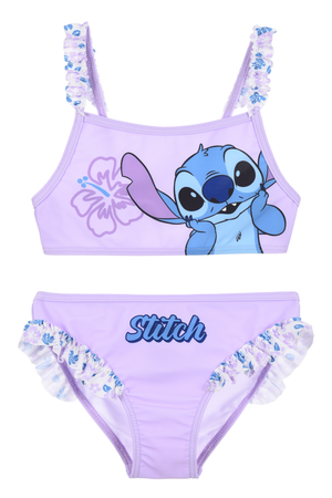 Costume da Bagno Stitch DISNEY Bikini Mare Due Pezzi Top e Slip Bambina - Ez18070lilla
