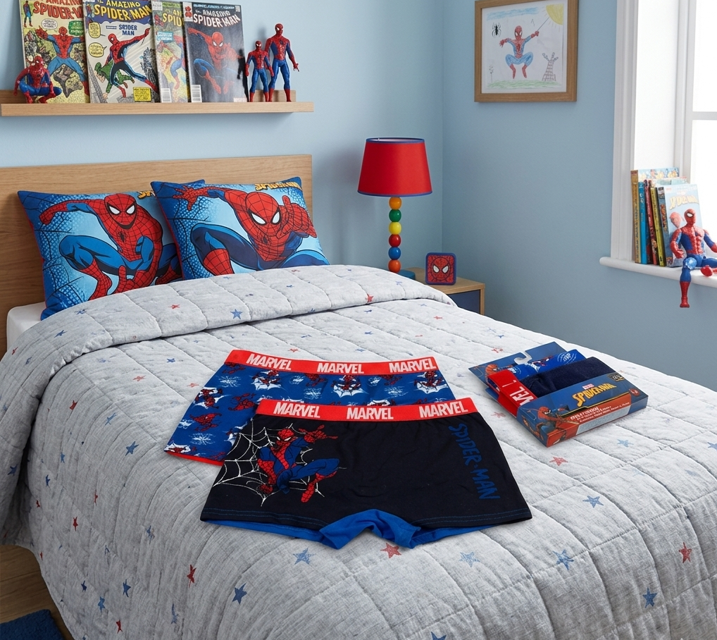 Boxer Set 2 Pezzi Spiderman MARVEL Mutande in Cotone 3/8 Anni - Ez30039/2