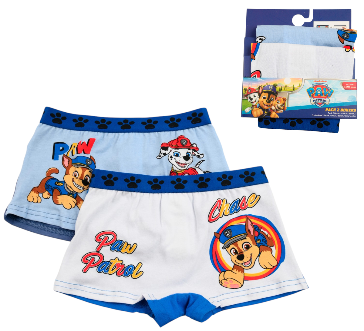 Boxer Set 2 Pezzi Paw Patrol Mutande in Cotone 3/6 Anni - Ez30028/1