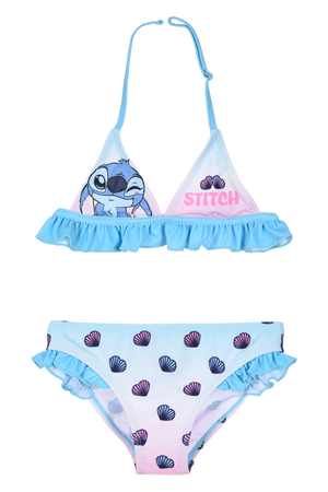 Costume da Bagno Stitch DISNEY Bikini Mare 2 Pezzi Top e Slip Bambina - Ez18072azzurro