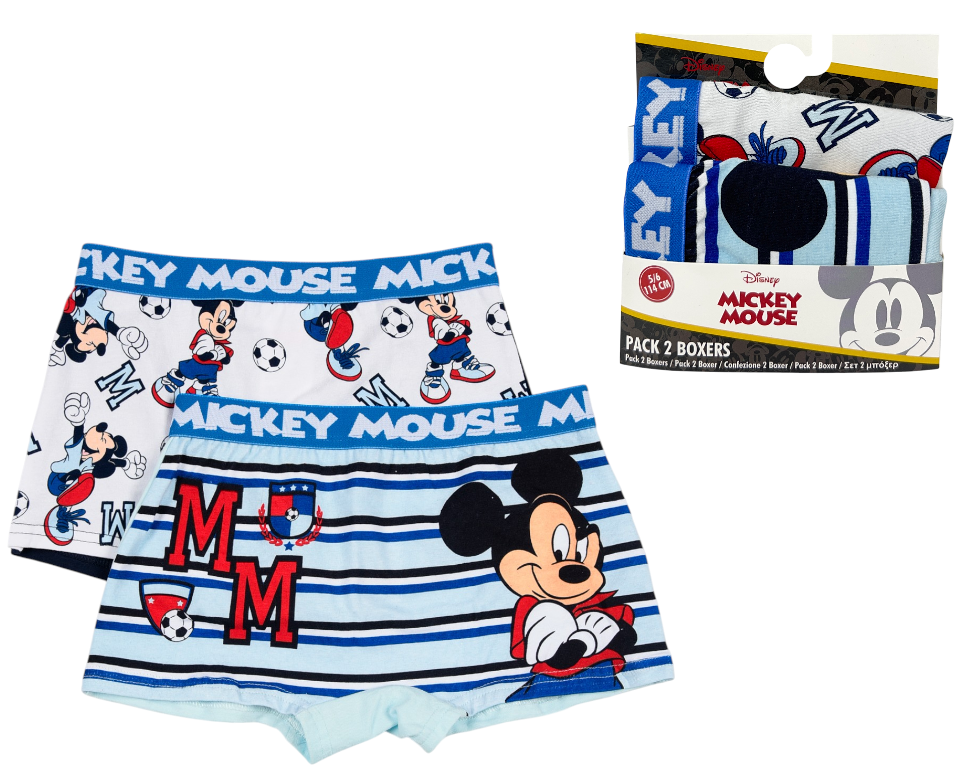 Boxer Set 2 Pezzi Topolino DISNEY Mutande in Cotone 3/6 Anni - Ez30026/2
