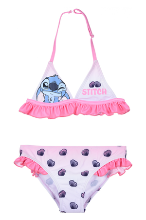 Costume da Bagno Stitch DISNEY Bikini Mare 2 Pezzi Top e Slip Bambina - Ez18072rosa
