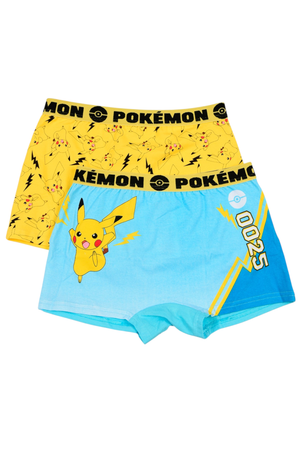 Boxer Set 2 Pezzi Pikachu Pokemon Mutande in Cotone 4/10 Anni - Ez30003/1
