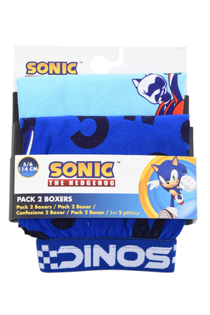 Boxer Set 2 Pezzi Sonic Mutande in Cotone 4/10 Anni - Ez30034/1