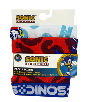 Boxer Set 2 Pezzi Sonic Mutande in Cotone 4/10 Anni - Ez30034/2